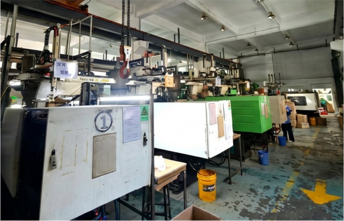 Injection molding workshop floor